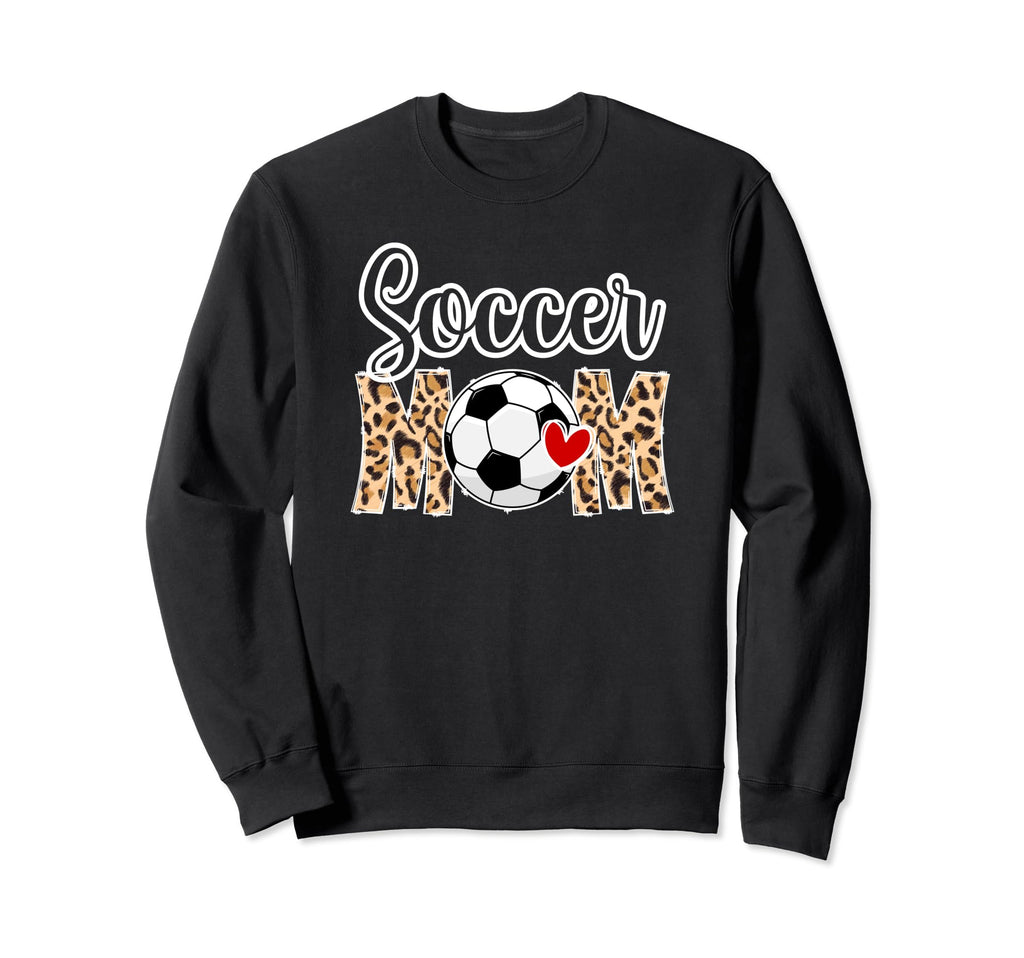 Soccer Mom Leopard Mom Soccer Player Sweatshirt - Minimalist Print Unisex