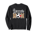 Soccer Mom Leopard Mom Soccer Player Sweatshirt - Minimalist Print Unisex