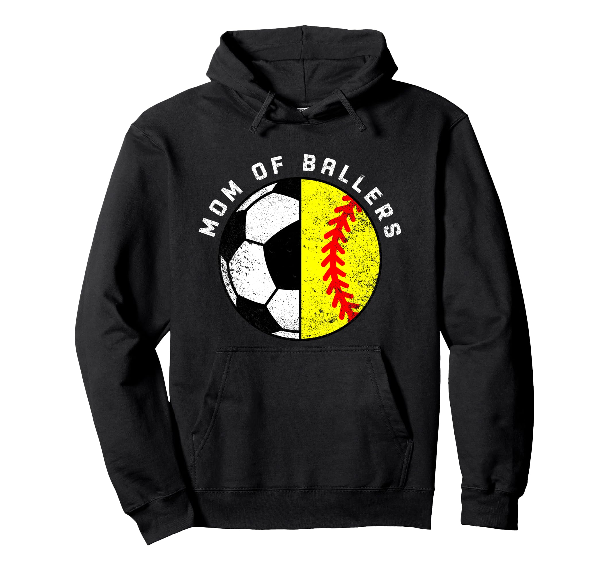 Mom Ballers Funny Soccer Softball Mom Hoodie - Unique Graphic for Adults
