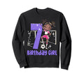 7Th Birthday Black Soccer Ball Net Sweatshirt - Novelty Apparel Unisex