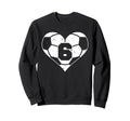 Soccer Number 6 Jersey Funny Soccer Sweatshirt - Novelty Apparel Unisex