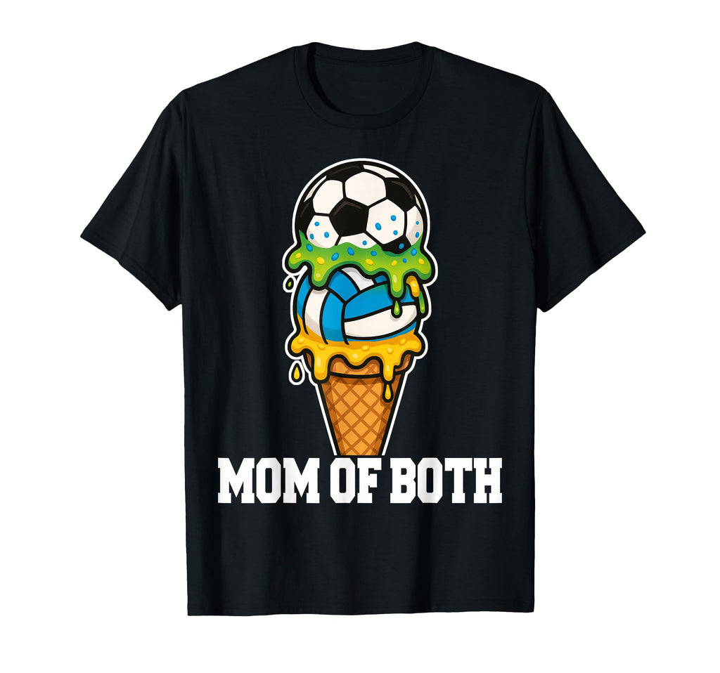 Soccer Volleyball Mom Ice Cream T-Shirt - Casual Everyday Wear Men Women
