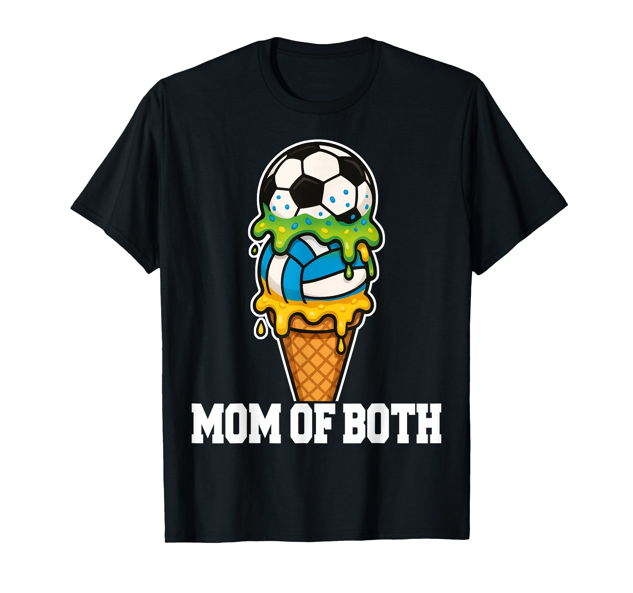 Soccer Volleyball Mom Ice Cream T-Shirt - Casual Everyday Wear Men Women