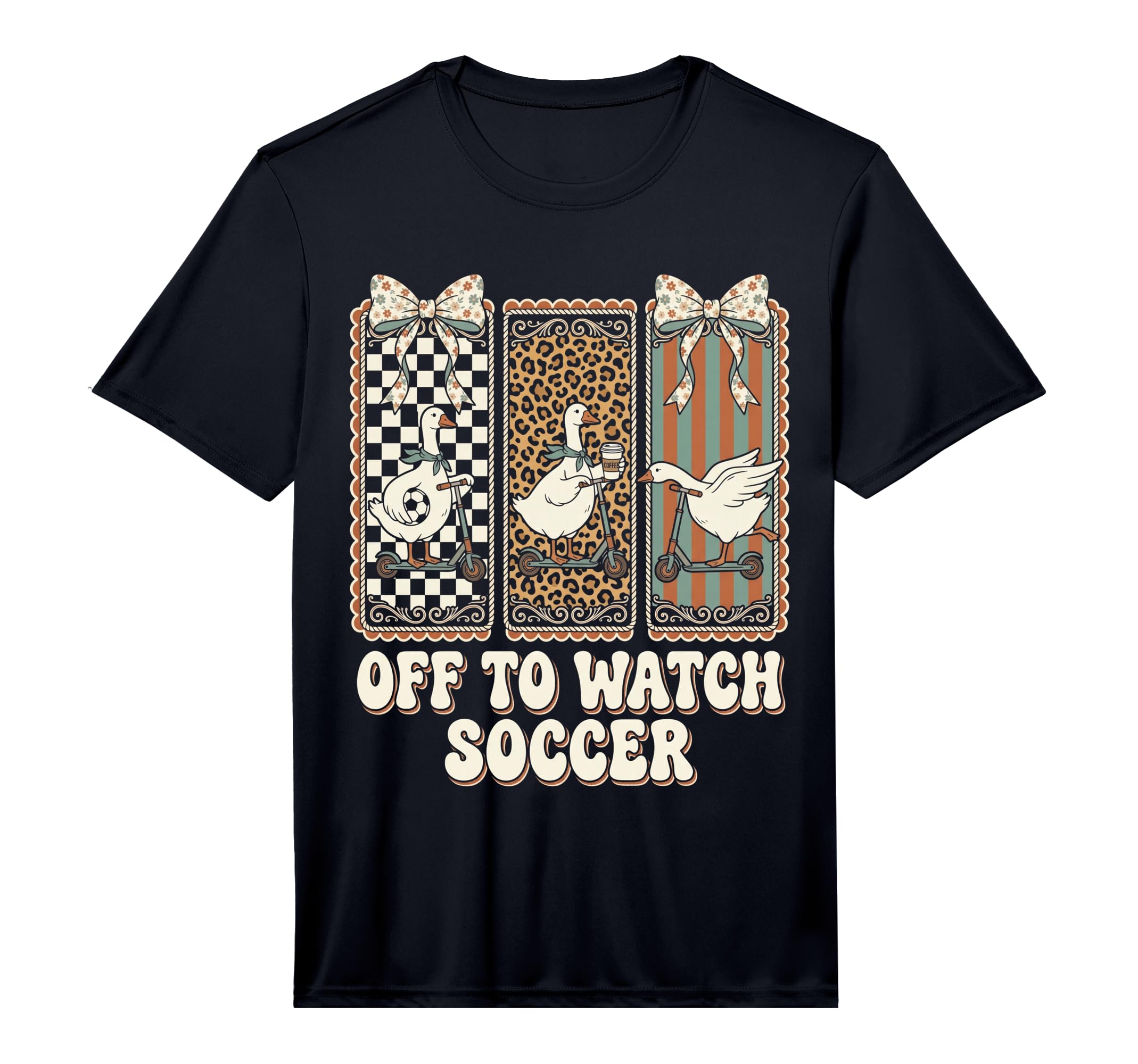 Off To Watch Soccer Silly Goose Funny T-Shirt - Trendy Graphic for Adults