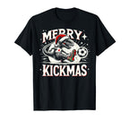 Soccer Dinosaur T Rex Merry T-Shirt - Casual Everyday Wear for Adults