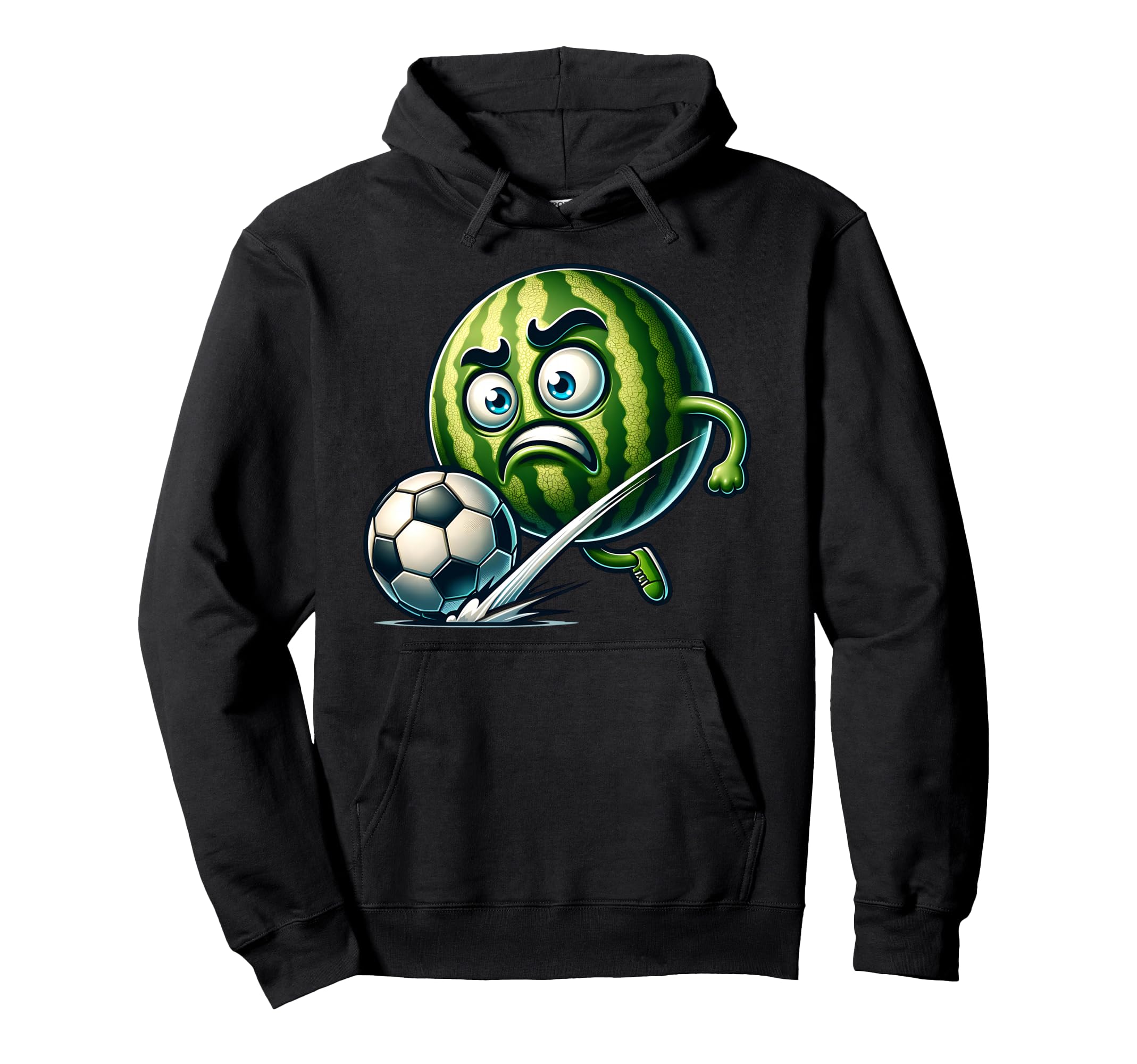 Angry Watermelon Striker Kicking Hoodie - Custom Art Print Men Women
