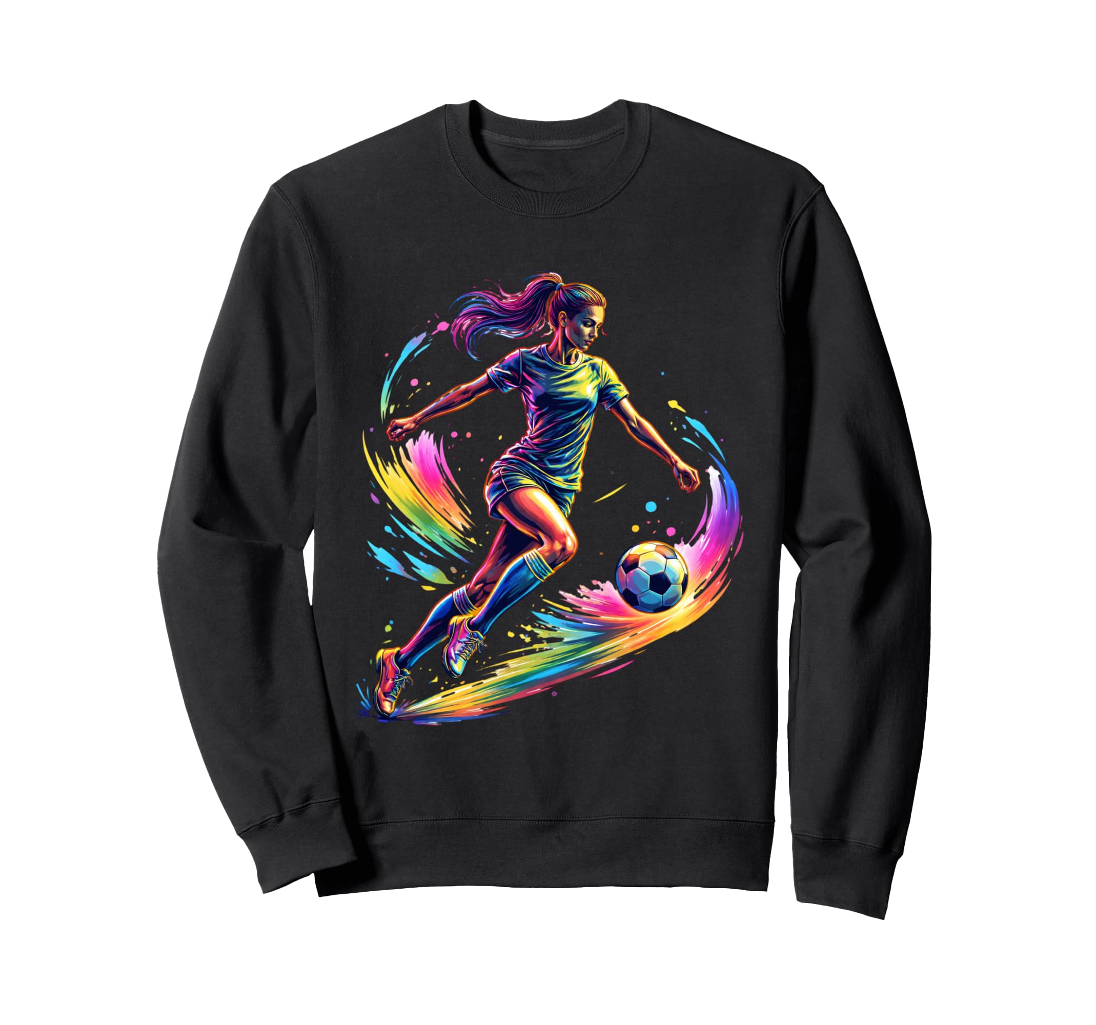 Colorful Soccer Splash Sports Sweatshirt - Casual Everyday Wear Men Women