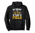 Soccer My Heart Is That Field Heart Hoodie - Novelty Apparel for Adults