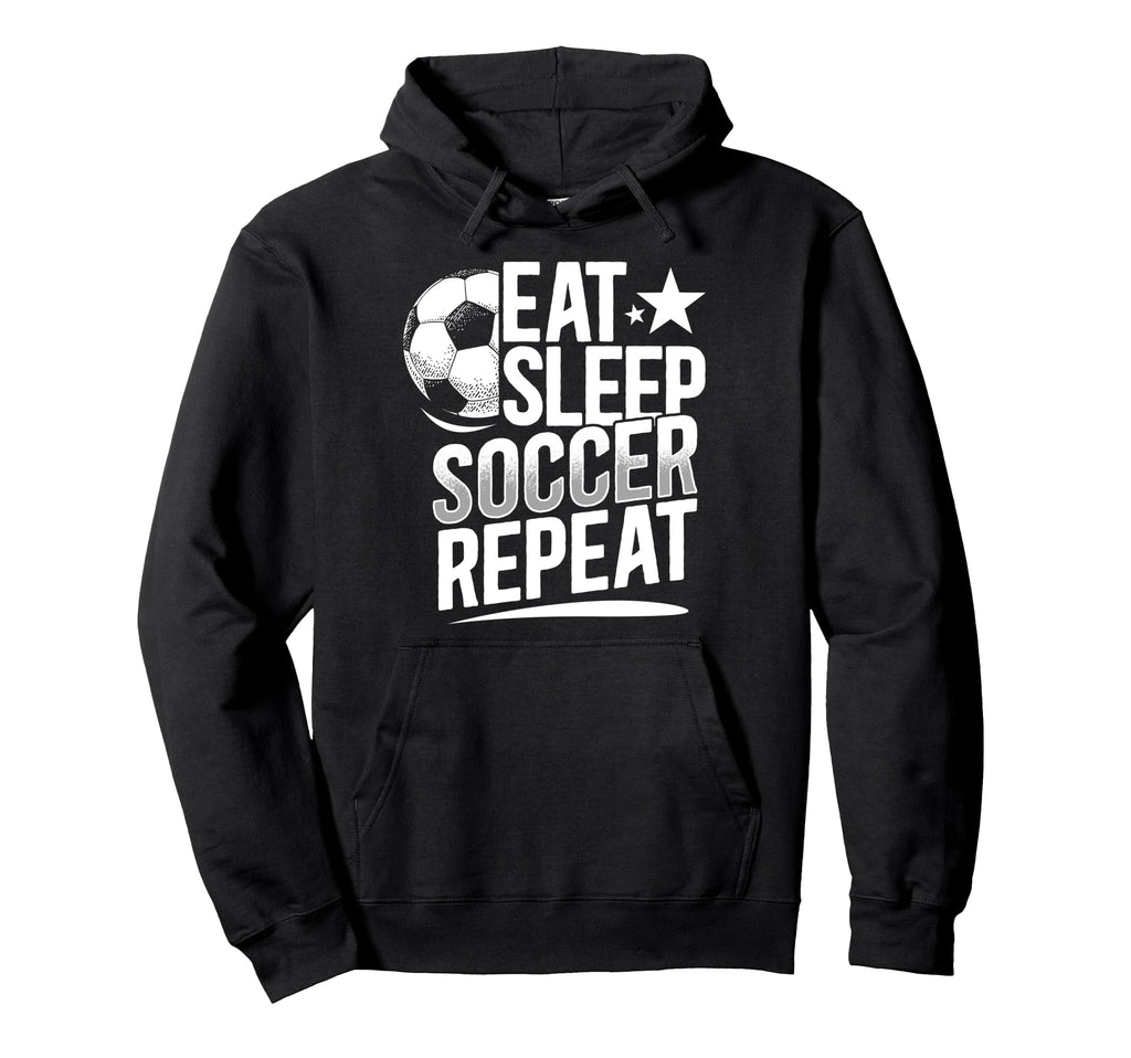Eat Sleep Soccer Repeat Soccer Player Hoodie - Aesthetic Graphic for Adults