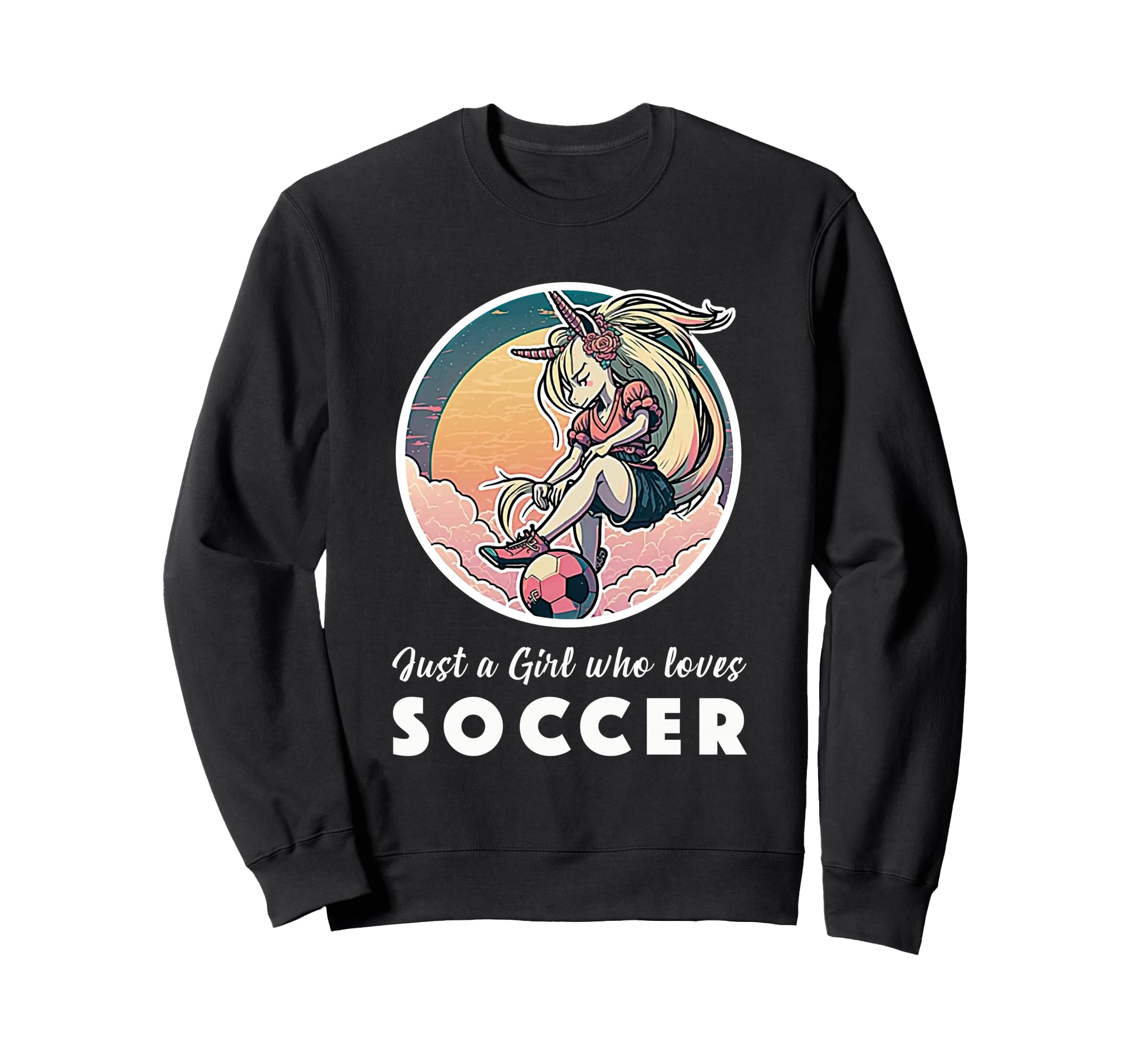Soccer Anime Manga Unicorn Soccer Sweatshirt - Novelty Apparel for Adults