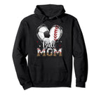 Ball Mom Baseball Soccer Heart Leopard Hoodie - Unique Graphic Men Women