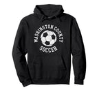 Washington County Soccer Distressed Hoodie - Minimalist Print for Adults