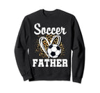 Soccer Father Leopard Heart Matching Sweatshirt - Graphic Print for Adults
