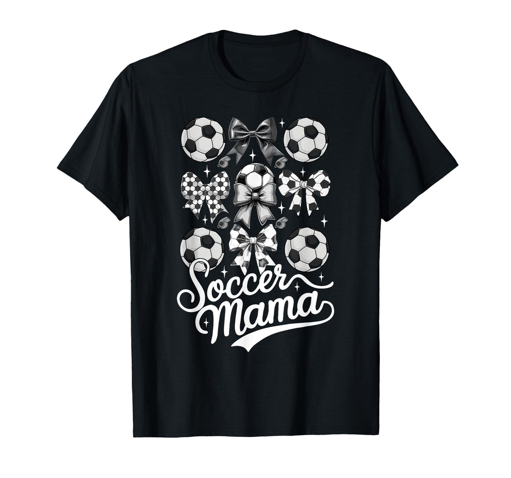 Soccer Mama Coquette Bow Soccer Mom Fan T-Shirt - Graphic Print Unisex