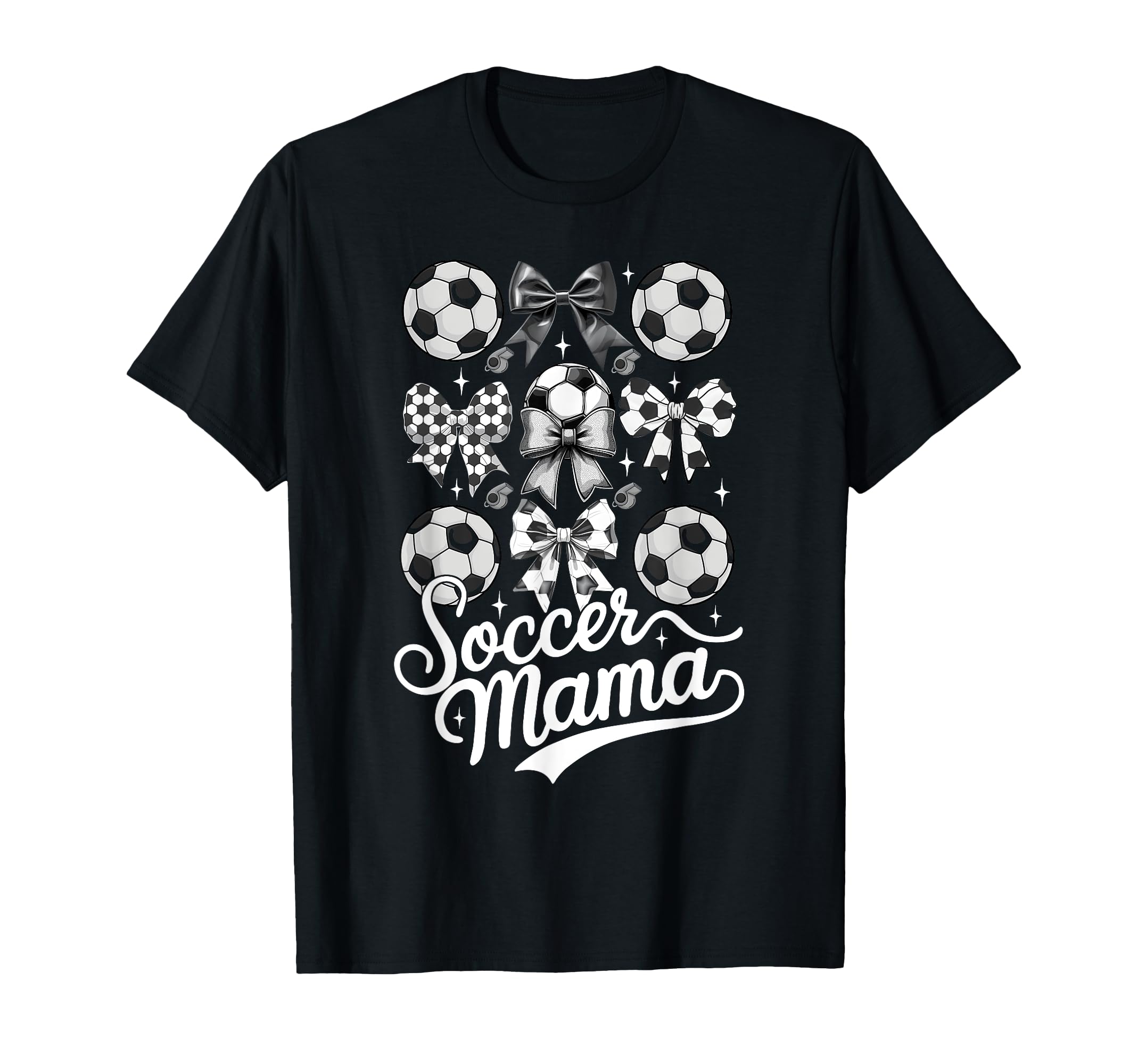 Soccer Mama Coquette Bow Soccer Mom Fan T-Shirt - Graphic Print Unisex