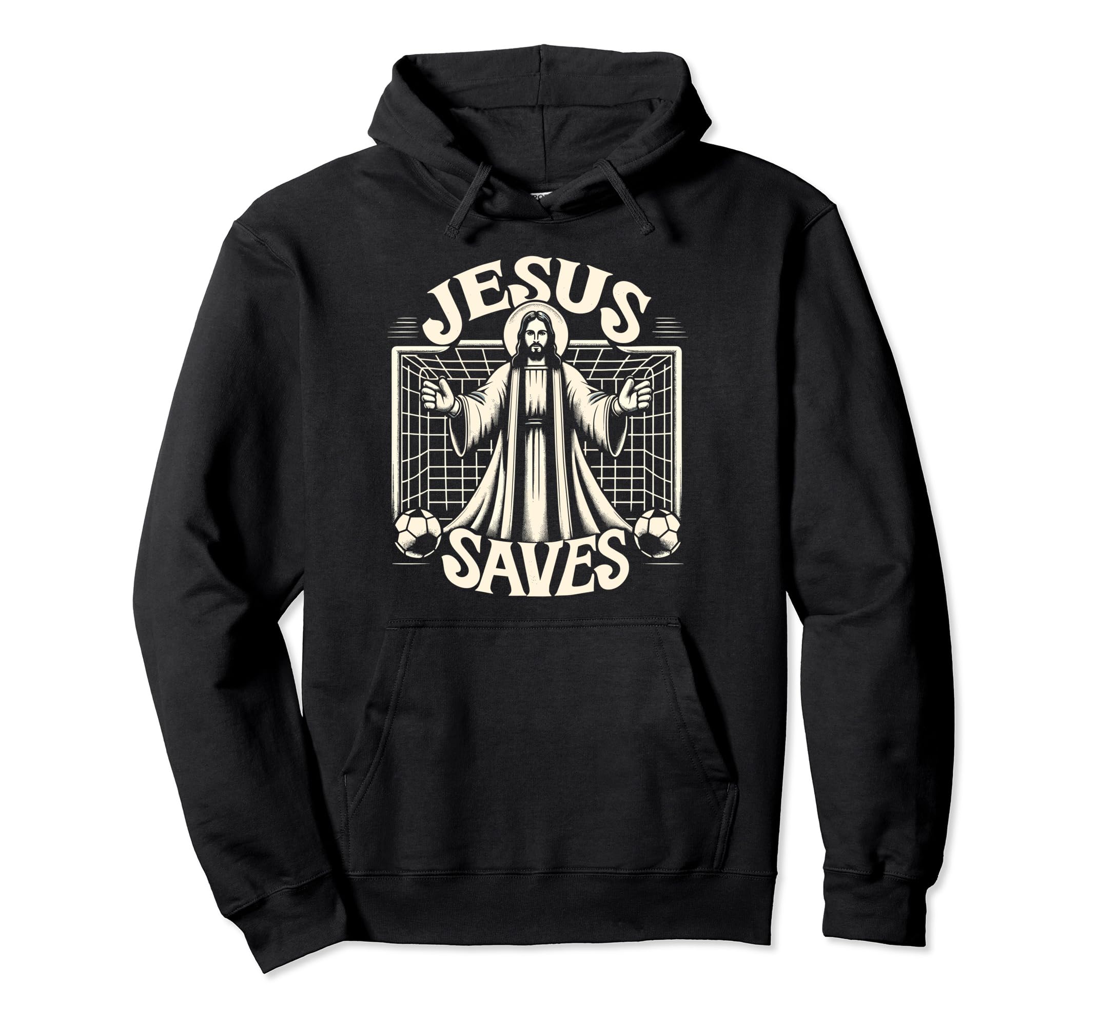 Jesus Saves Soccer Goalie Hoodie - Fun Novelty Design for Adults