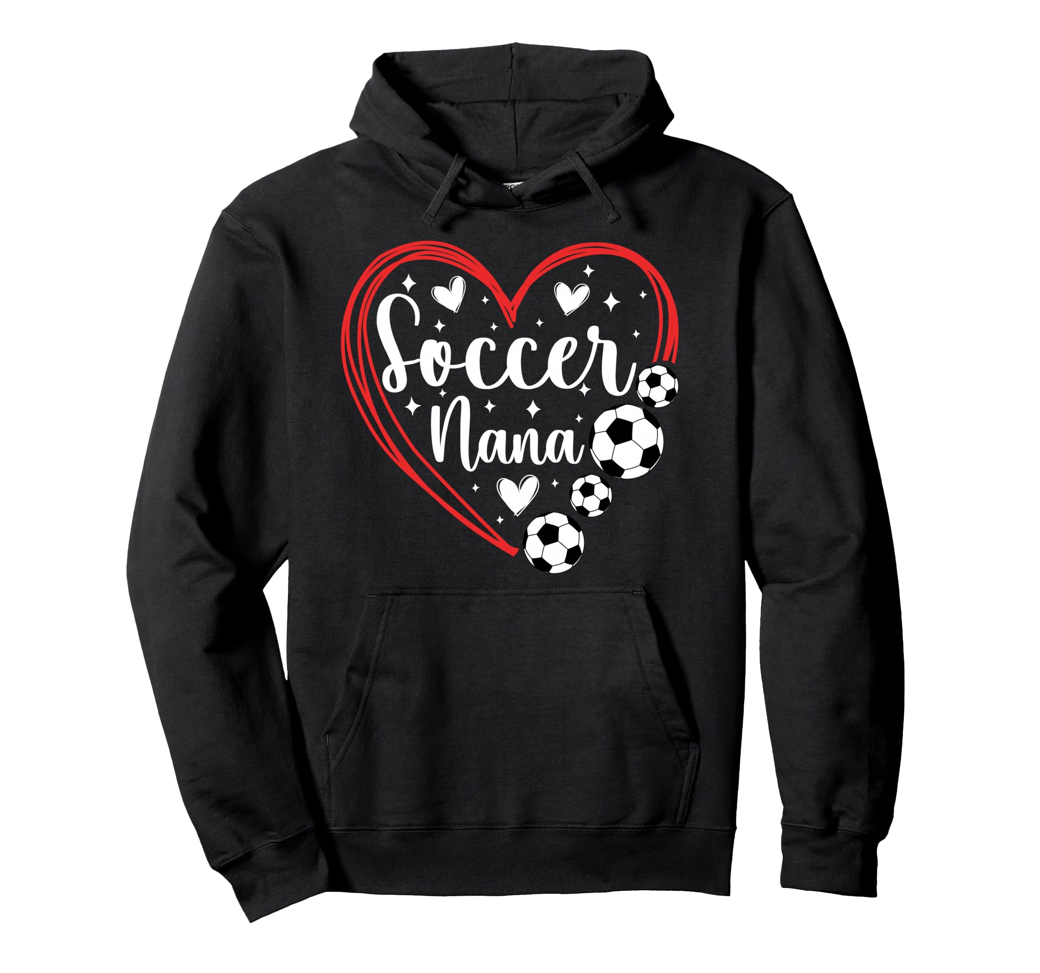 Soccer Nana Grandma Heart Nana Hoodie - Fun Novelty Design Men Women