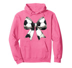 Coquette Bow Soccer Ball Pattern Mothers Hoodie - Graphic Print for Adults