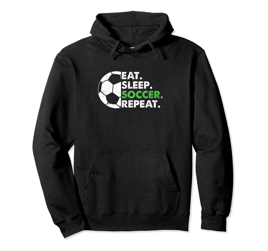 Eat Sleep Soccer Repeat Soccer Player Hoodie - Trendy Graphic for Adults