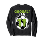 11 Year Old Birthday Soccer Sweatshirt - Casual Everyday Wear Men Women