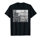 Eat Sleep Soccer Repeat Funny T-Shirt - Custom Art Print for Adults