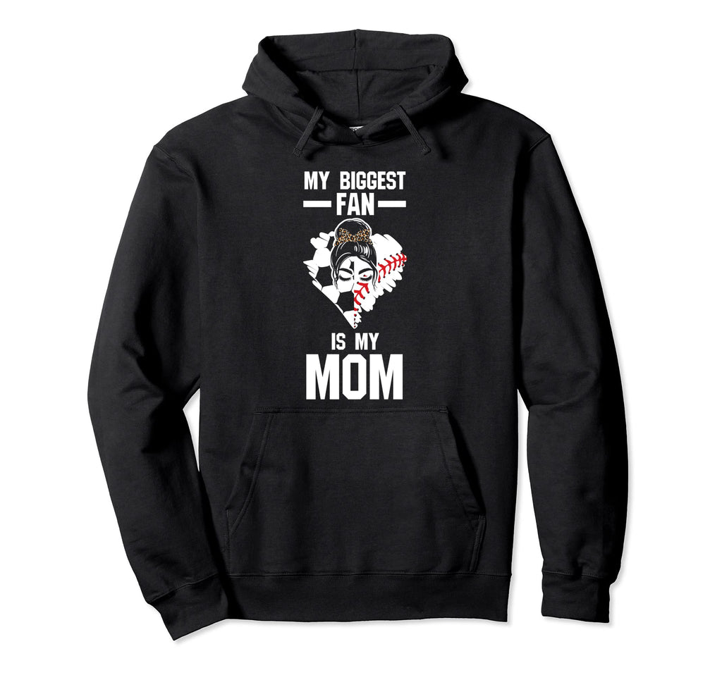 My Biggest Fan Is My Mom Ballmom Ball Hoodie - Graphic Print for Adults