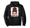 Messy Bun Football Mom Life Leopard Hoodie - Fun Novelty Design for Adults