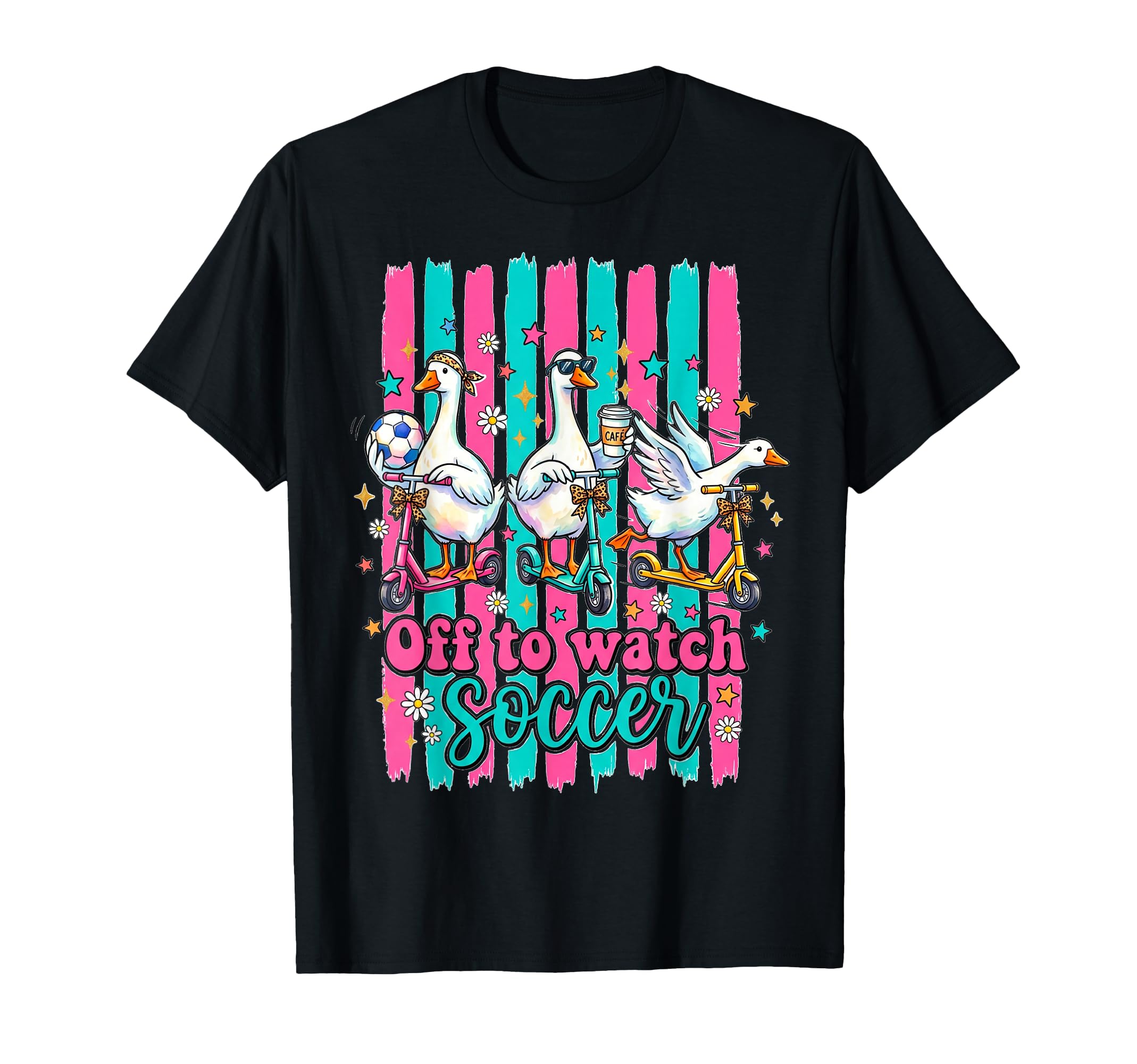 Off To Watch Soccer Silly Goose T-Shirt - Fun Novelty Design for Adults