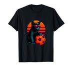 Cat Soccer Ball Soccer Player T-Shirt - Fun Novelty Design Men Women