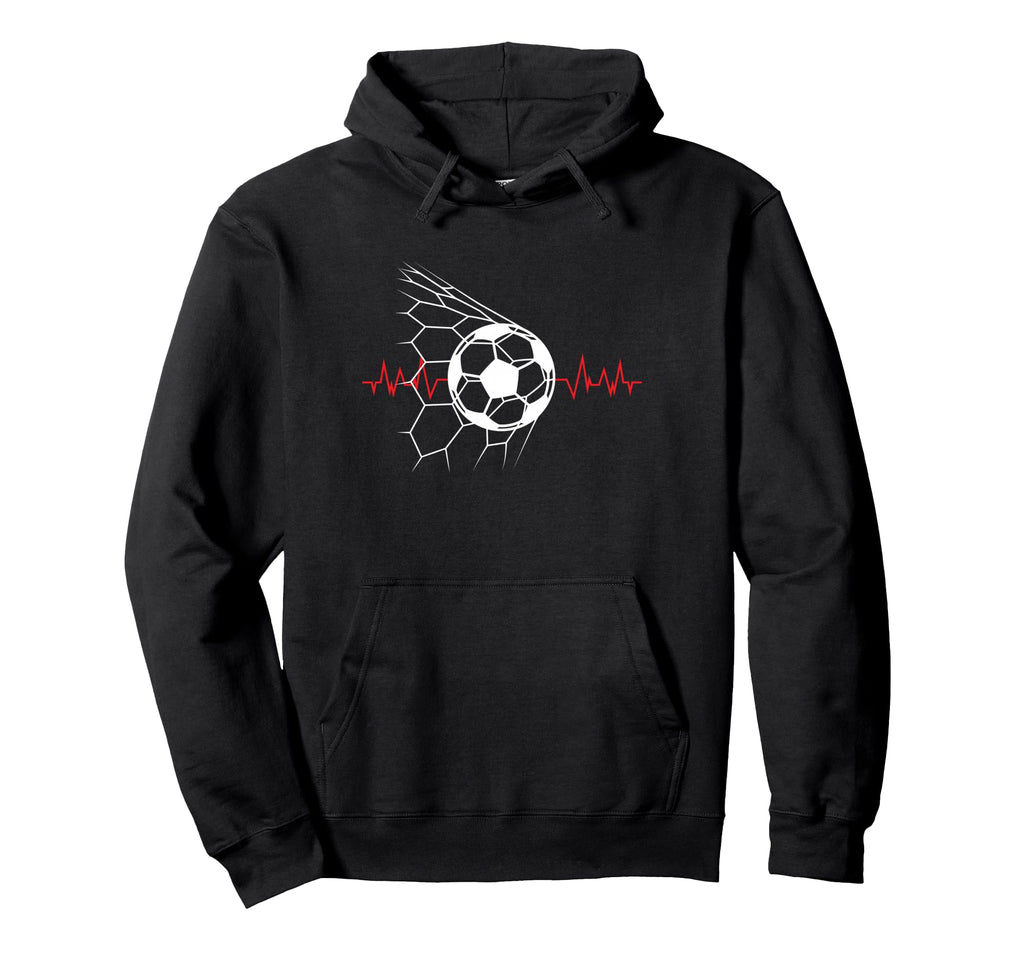 Soccer Ball Heartbeat Players And Soccer Hoodie - Trendy Graphic Unisex
