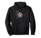 Soccer Ball Heartbeat Players And Soccer Hoodie - Trendy Graphic Unisex