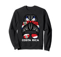 Costa Rica Rican Flag Hairbun Sweatshirt - Casual Everyday Wear for Adults