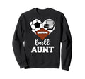 Ball Aunt Heart Funny Soccer Football Sweatshirt - Novelty Apparel Unisex