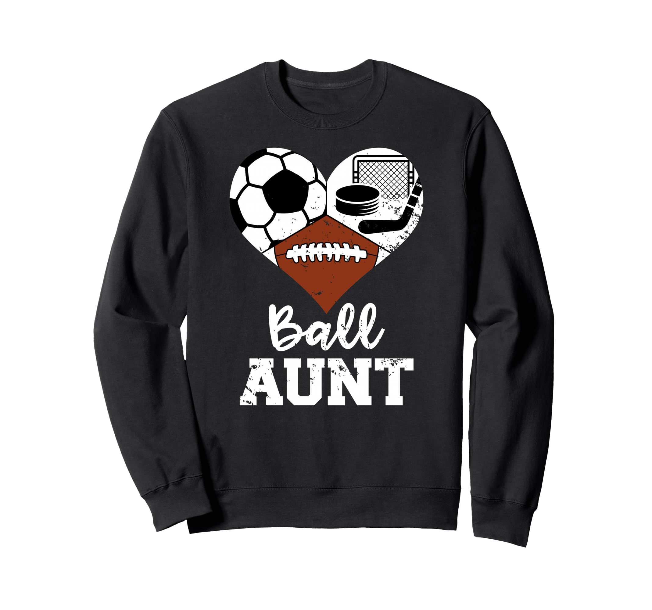 Ball Aunt Heart Funny Soccer Football Sweatshirt - Novelty Apparel Unisex