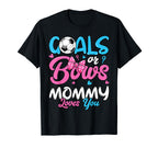 Gender Reveal Goals Or Bows Mommy T-Shirt - Aesthetic Graphic Men Women