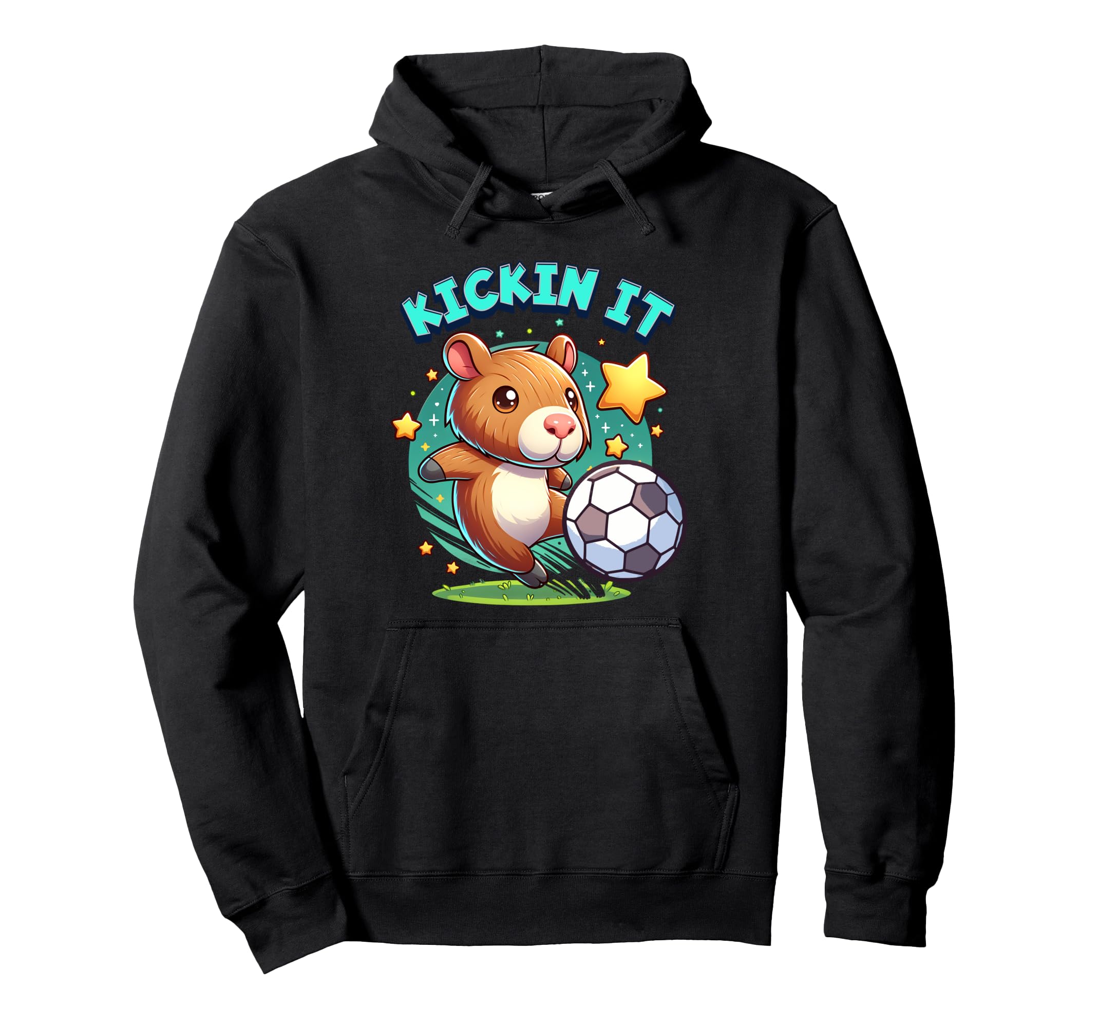 Kickin It Soccer Player Capybara Hoodie - Fun Novelty Design Men Women