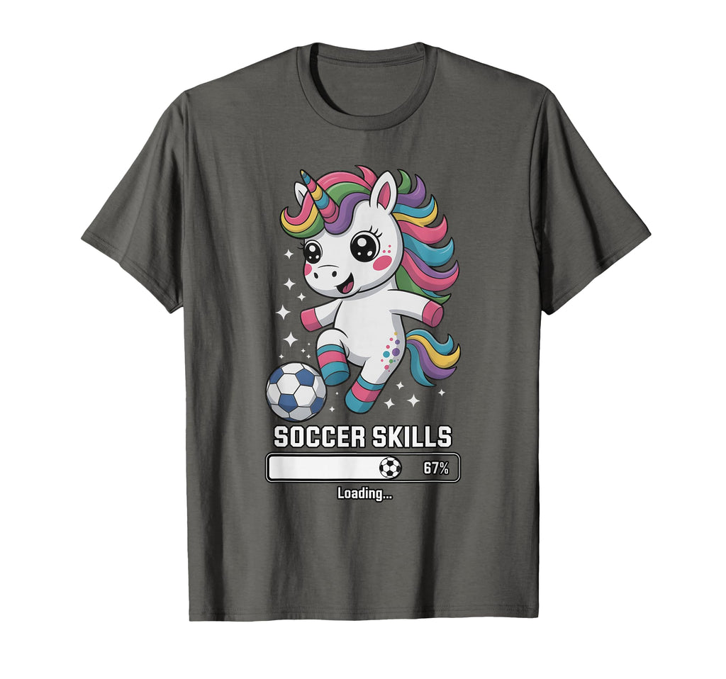 Kawaii Unicorn Soccer Skills Loading T-Shirt - Custom Art Print Unisex
