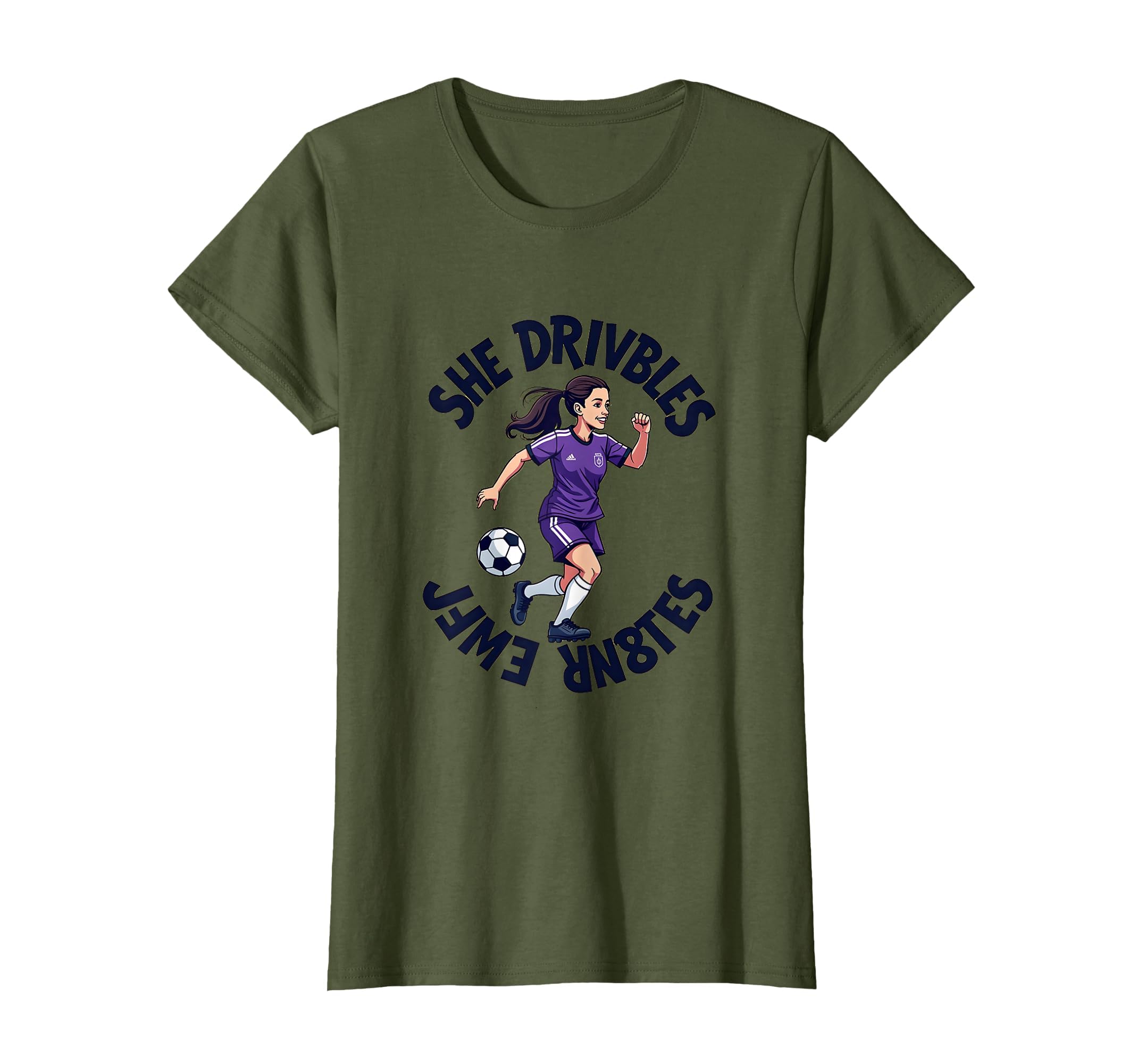She Dribbles Ball Football Is Life Sweatshirt - Trendy Graphic for Adults
