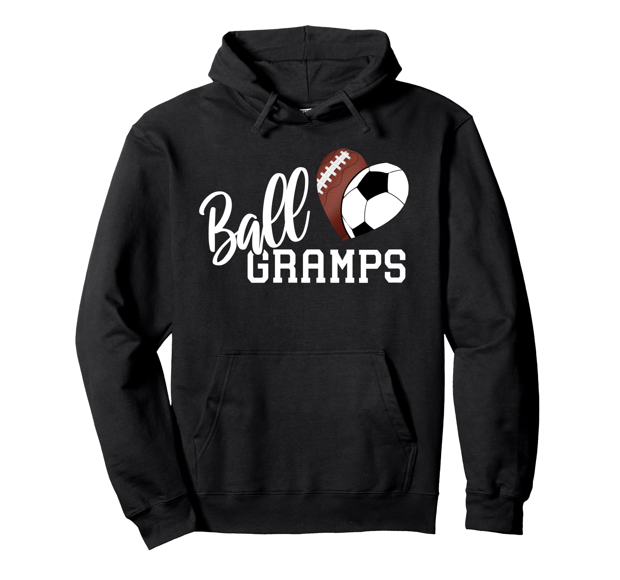 Ball Gramps Heart Funny Football Hoodie - Aesthetic Graphic for Adults