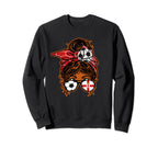 Messy Bun Brown Skin Soccer Sweatshirt - Custom Art Print for Adults