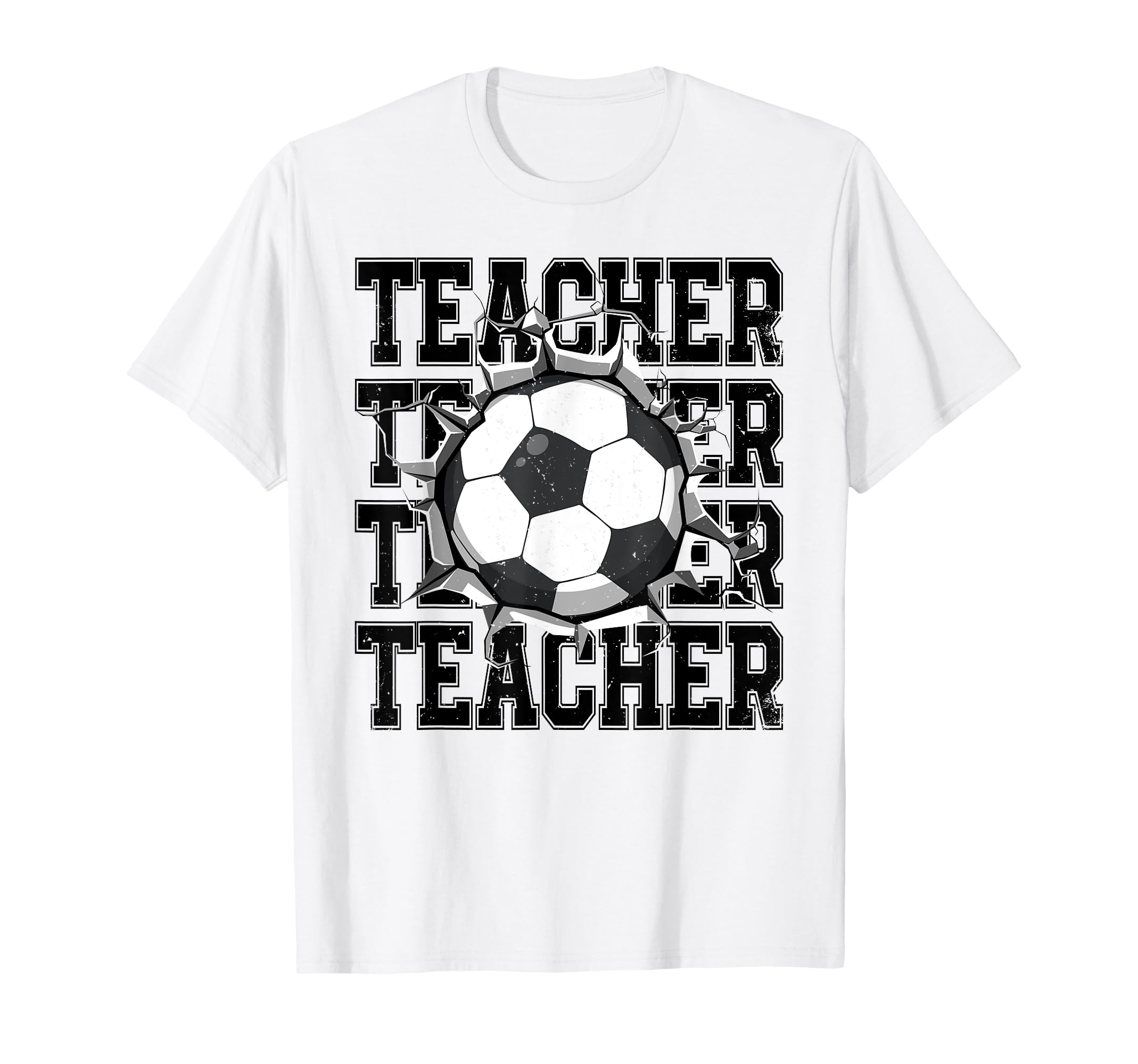 Soccer Teacher Cracked Wall Family T-Shirt - Novelty Apparel Men Women