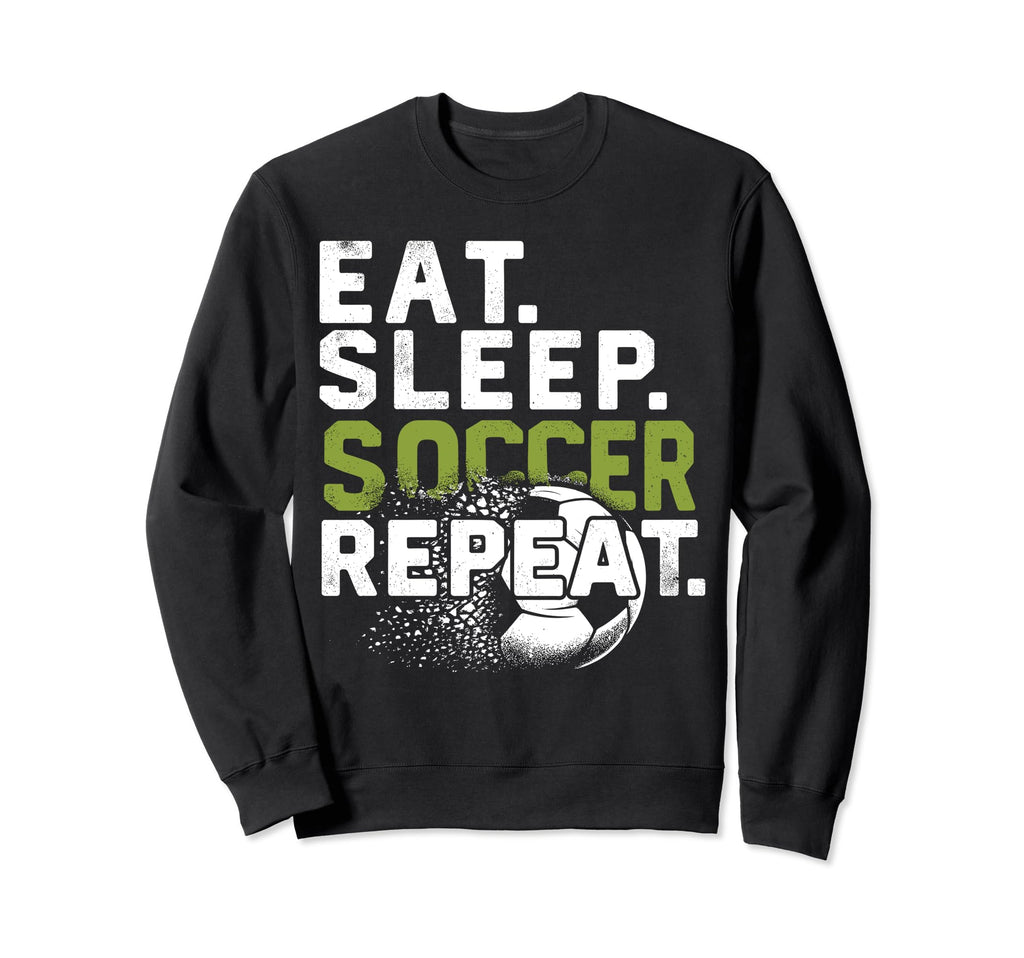 Funny Soccer Eat Sleep Soccer Sweatshirt - Minimalist Print for Adults