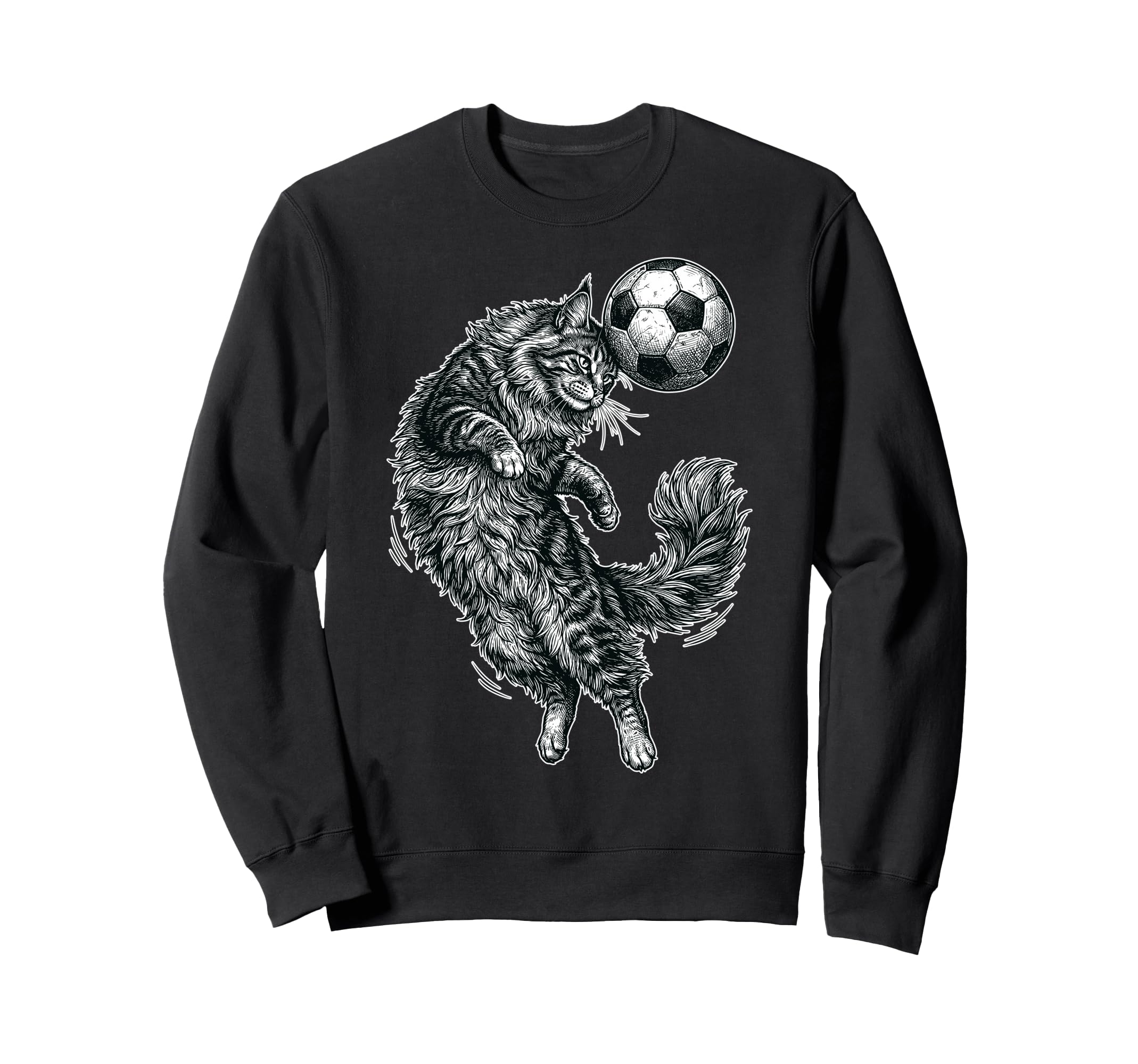 Soccer Cat Acrobat Feline Sweatshirt - Custom Art Print for Adults