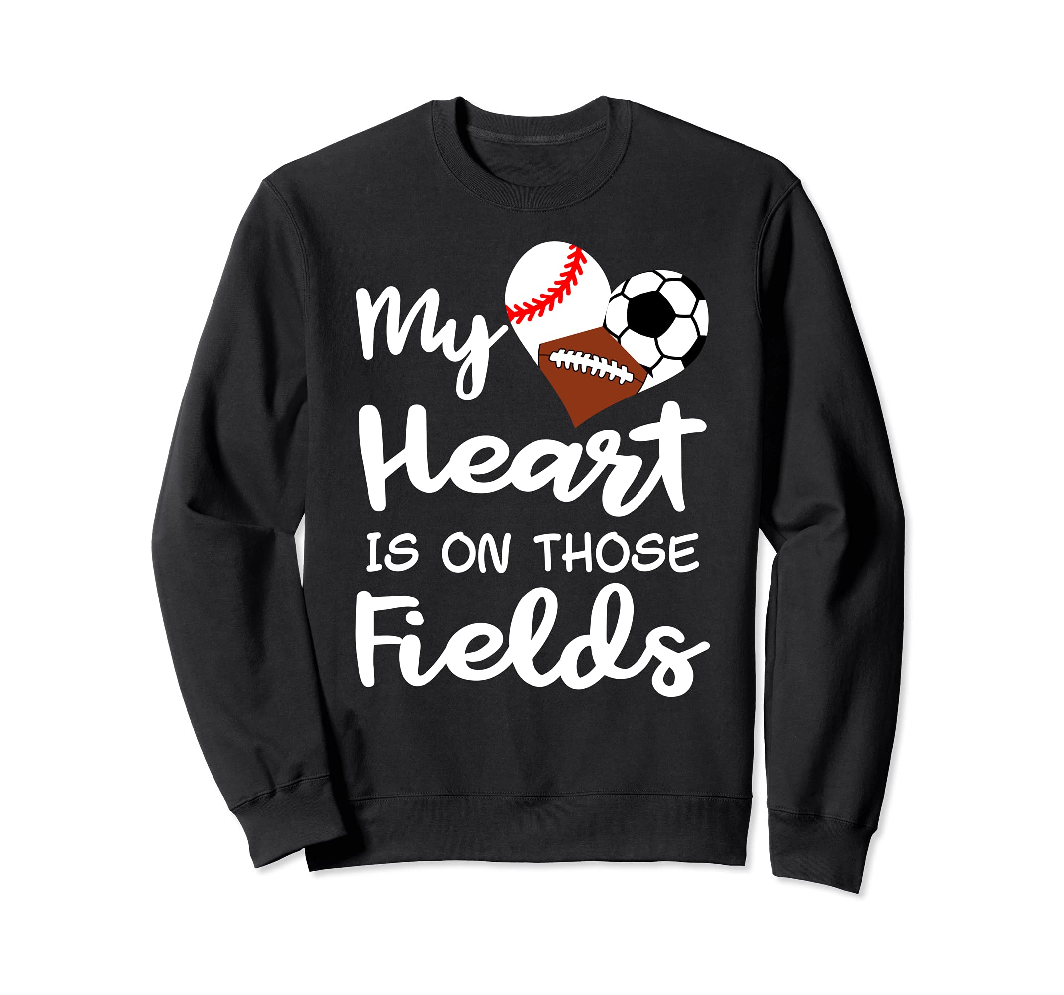 My Heart Is Fields Baseball Soccer Sweatshirt - Trendy Graphic Men Women