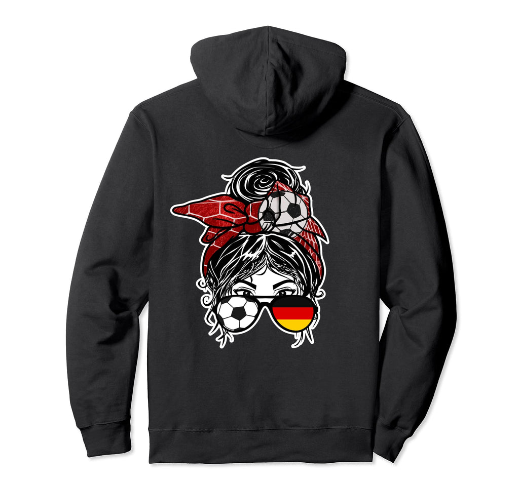 Messy Bun Hair German Soccer Germany Hoodie - Streetwear Style for Adults
