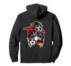 Messy Bun Hair German Soccer Germany Hoodie - Streetwear Style for Adults