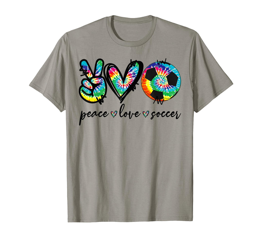 Peace Love Soccer Player Tie Dye Soccer T-Shirt - Graphic Print Unisex