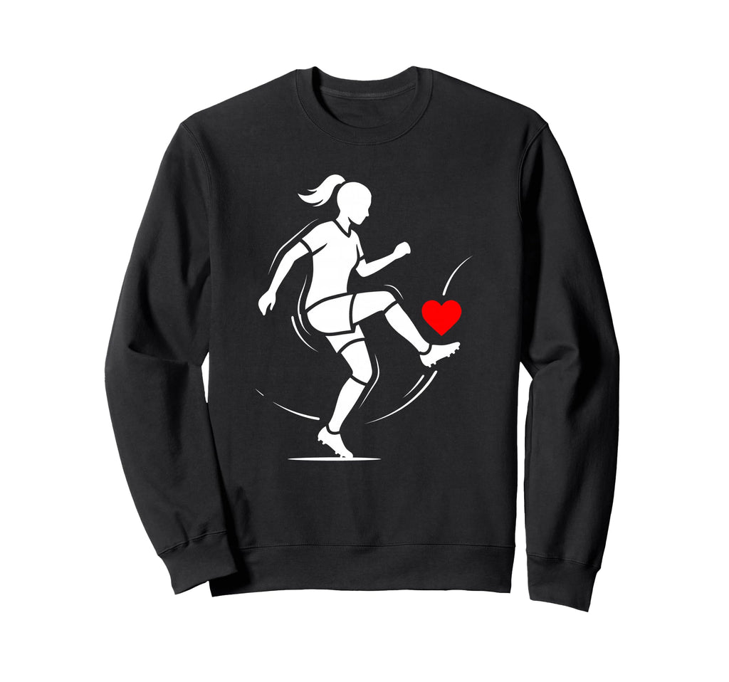Soccer Valentines Day Heart Love Sweatshirt - Aesthetic Graphic Unisex
