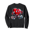 Valentines Day Soccer Player Sweatshirt - Aesthetic Graphic Men Women