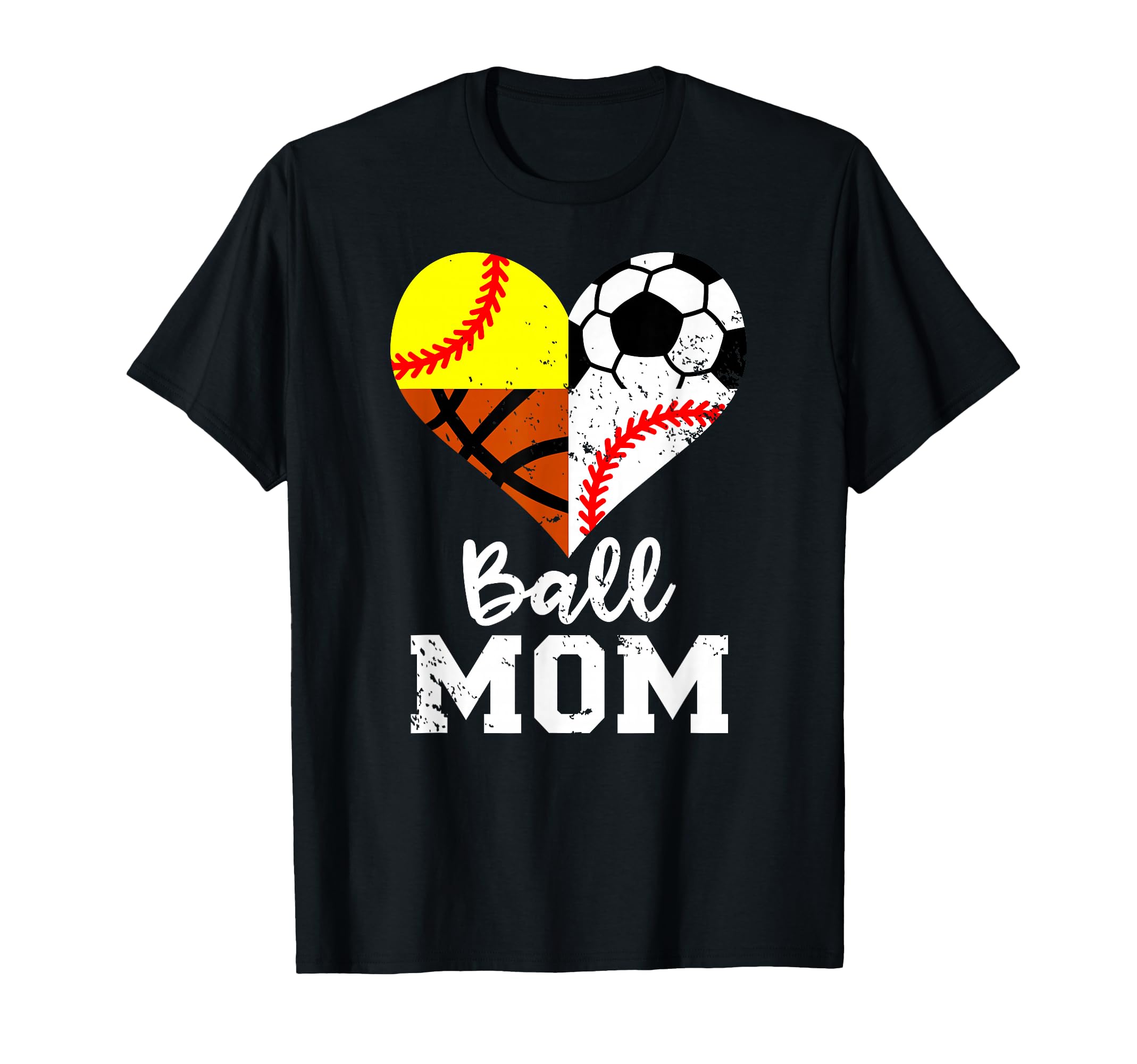 Ball Mom Funny Soccer Baseball Softball T-Shirt - Graphic Print for Adults